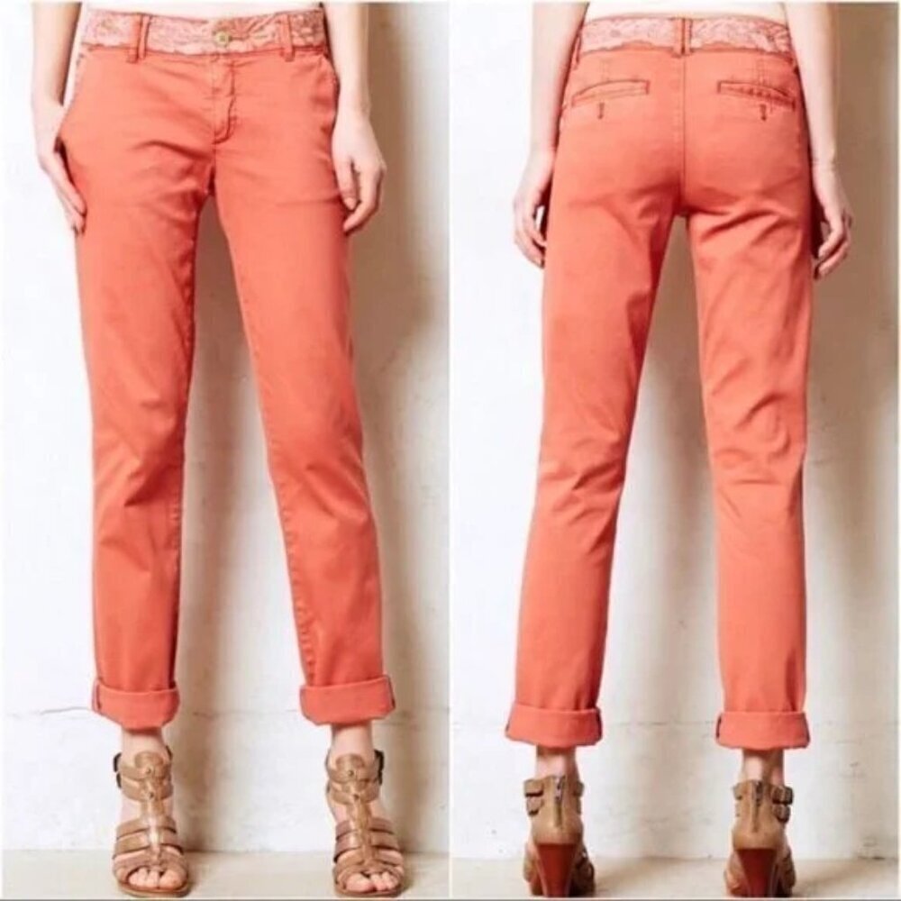 Anthropologie Pilcro & the Letterpress Hyphen Fit Lace Chino Pants